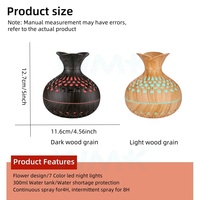 Humidificateur USB mini 300 ml, humidificateur de bureau pour la maison, humidificateur portable coloré avec lumière nocturne, humidificateur d'air en forme de fleur avec CE Rohs