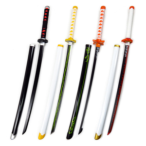 Espada samurái de bambú ABS para niños, modelo de madera al por mayor, espada samurái de <span class=keywords><strong>Kimetsu</strong></span> <span class=keywords><strong>No</strong></span> <span class=keywords><strong>yaiba</strong></span>, accesorios de COSPLAY, espada de bambú, juguetes para niños - Product Image 1