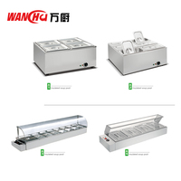 Chauffe-plats électrique commercial pour restaurant à Dubaï, comptoir de buffet, 4 bacs, présentoir de nourriture chaude/bain-marie chauffant