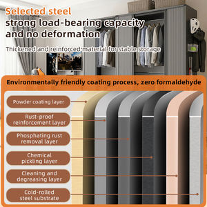 Armario de Gran Capacidad con Tablero de Clavijas, Armario de Acero Inodoro y Resistente a la Oxidación para Habitación - Product Image 5