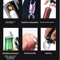 Recharge USB personnalisée avec éclairage ouvre-bouteille tournevis pour lime à ongles porte-clés multifonction allume-cigare électronique