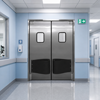 Portes de circulation modernes à double action en acier inoxydable, résistantes aux chocs, à ouverture battante, personnalisées, directement de l'usine Yuyou