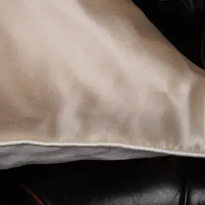 Funda de almohada de seda ligera de lujo con etiqueta privada personalizada, seda y lino a la venta