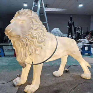 Sculpture de lion animal grandeur nature Statue de lion en fibre de verre décor à la maison en gros Statue de lion en résine bricolage décor à la maison - Product Image 1