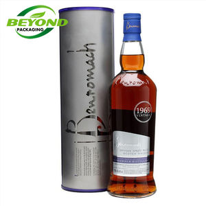 Boîte tube d'emballage cadeau de bouteille de liqueur de vin rouge avec ruban avec cylindre en carton rigide de luxe avec logo personnalisé - Product Image 2