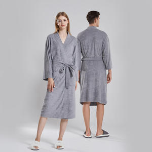 Peignoir en tissu éponge transfrontalier - Vêtement de détente unisexe confortable, peignoir <span class=keywords><strong>pour</strong></span> couples avec logo personnalisé, style fin <span class=keywords><strong>pour</strong></span> hôtels et chambres d'hôtes - Product Image 5