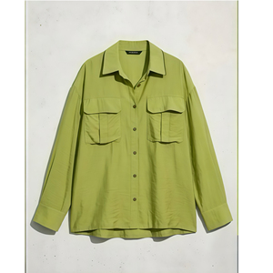 Camisa de Fibra de Bambú Sostenible para Mujer, Manga Larga, Transpirable, Ropa Ecológica, Fabricación OEM ODM - Product Image 1