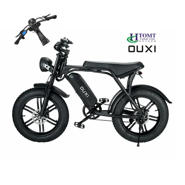 OUXI V8 Sepeda Listrik 20 Inci 1000W, Sepeda Gemuk 800W, Sepeda Pantai Berlayar E-bike Semua Medan Offroad