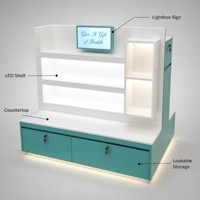 Comptoir de Maquillage Personnalisé en Pierre Frittée Ultra Blanche, Présentoir Multi-Niveaux pour Soins de la Peau, Vitrine de Comptoir de Boutique