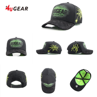 Topi Baseball Natal 4UGEAR Grosir, Topi Snapback Berbahan Katun dengan Pinggiran Melengkung, Topi 5 Panel Model A-Frame, Topi Ayah