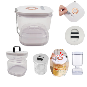 <span class=keywords><strong>Bouteille</strong></span> de stockage de cornichons de cuisine avec fourchette pot de cornichons à séparation sèche et humide pot de cornichons en <span class=keywords><strong>plastique</strong></span> rond en forme de <span class=keywords><strong>sablier</strong></span> - Product Image 2