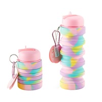 Bouteilles Yetti personnalisées en silicone, sans BPA, pliables, réutilisables, écologiques, 600 ml, lavables au lave-vaisselle, unisexes, sublimables, vente en gros