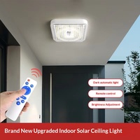 Plafonnier solaire LED étanche carré 60W 100W 200W 300W avec télécommande pour éclairage intérieur maison, garage, balcon