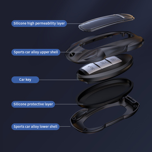 Coque de protection pour <span class=keywords><strong>clé</strong></span> de voiture en alliage de zinc et silicone à bas <span class=keywords><strong>prix</strong></span> pour <span class=keywords><strong>Nissan</strong></span> Sylphy Teana Lannia Bluebird Tiida Livina Maxima <span class=keywords><strong>Qashqai</strong></span> Kicks - Product Image 4