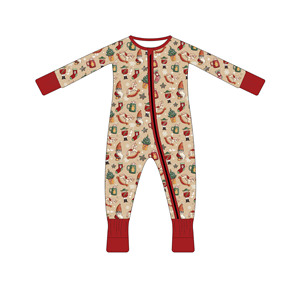 Vente en gros OEM ODM de pyjamas en bambou pour enfants vêtements pour nouveau-nés avec fermeture éclair bidirectionnelle <span class=keywords><strong>Pat</strong></span> <span class=keywords><strong>Pat</strong></span> Noël pour enfants vêtements pour bébés ensemble de vêtements pour bébés - Product Image 3