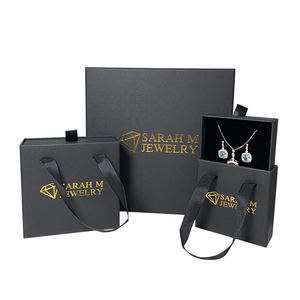 Милая бумажная маленькая коробка с выдвижным ящиком, кольцо, серьги, ожерелье, браслет, подарочные коробки для ювелирных изделий с ручкой - Product Image 4