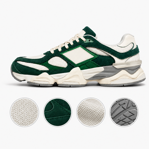 Prêt à expédier : Baskets Chunky Dad Unisexe Rétro Bleu clair et crème Colorblock en daim et maille, à plateforme, pour la marche et le streetwear - Product Image 3