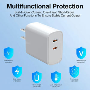 Chargeur GaN 45W PD3.0 avec deux ports Type-C, OCP/-court-circuit OTP/OVP, ignifuge, prise US <span class=keywords><strong>pour</strong></span> téléphone portable, écouteurs, tablette, <span class=keywords><strong>montre</strong></span> intelligente - Product Image 5