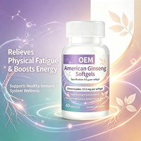 Gélules de Ginseng Américain, 12,5 mg de Ginsénosides, Soutient la Santé du Système Immunitaire, 60 Gélules, OEM/ODM