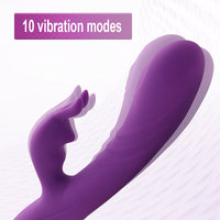Vibrateur Lapin Double Tête à 10 Modes de Vibration pour Femme, Stimulateur Point G, Jouet Sexuel pour Adultes, Vente Chaude en Ligne