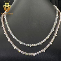Collier Chaîne Tennis Hip Hop en Argent Sterling 925 avec Diamants Moissanite VVS Certifiés GRA 4MM