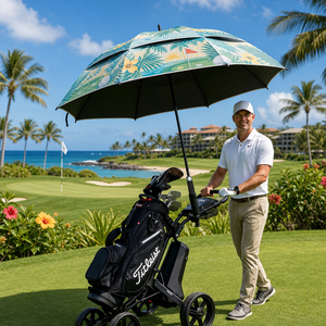 Paraguas de Golf con Estampado Completo de Palmeras Tropicales Hawaianas, Doble Toldo, Resistente al Viento, Paraguas de Golf Grande, Protección Solar y Contra la Lluvia - Product Image 2