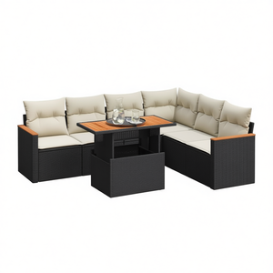 Ensemble de canapés de jardin en rotin moderne avec rangement et coussins pour terrasse ou cour arrière - Product Image 1