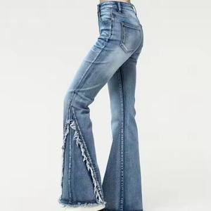 Jeans de Algodón Lavado de Pierna Recta Personalizables OEM, Pantalones Vaqueros Casuales de Verano, Ajustados, Vintage, Transpirables, para Mujer - Product Image 6