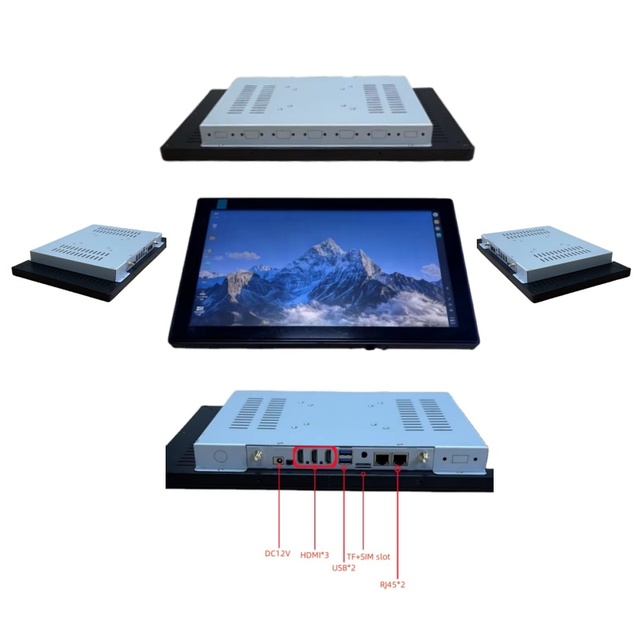 15.6'' IP65 Panel PC RK3566 QuadCore Capacitive Touch IPS LCD Embedded/VESA Industrial Monitor for HMI & Automation Control