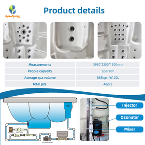 หรูหรากลางแจ้งอิสระอะคริลิผ่อนคลายสปาสระว่ายน้ำ - Product Image 3