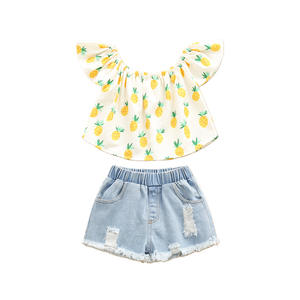 Conjunto de 2 piezas para niños pequeños, ropa para niñas, camiseta, chaleco, tops y pantalones cortos - Product Image 3