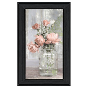 HMS Cottage rose pesca nero incorniciato stampa arte da parete elegante decalcomania per la decorazione della casa - Product Image 3