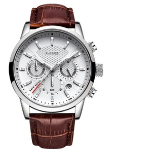 Haute qualité hommes <span class=keywords><strong>montre</strong></span> Top marque <span class=keywords><strong>LIGE</strong></span> 9866 Quartz homme montres Offre Spéciale cuir étanche Date montres - Product Image 1