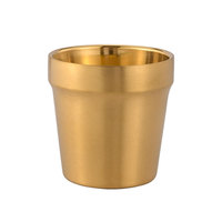 300ml 450ml Double Creux Anti Brûlure 304 Tasses À Eau En Acier Inoxydable Restaurant et Hôtel Fournitures Tasse À Bière Coréenne Prêt à Expédier