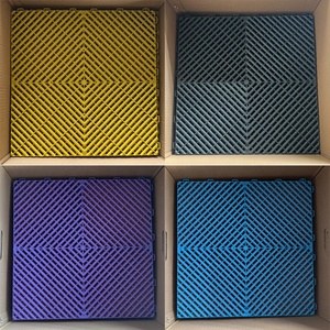Heavy Duty PP Modular Garage Floor Tiles Rigid Colorful Interlocking Grate Flooring Mats for Car Washing/Car Detailing - Product Image 4