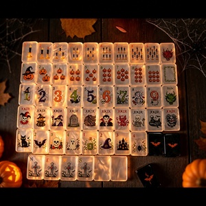 Diseño original del fabricante, diseño de números ingleses de estilo americano, mahjong de Halloween, serie Dark Halloween - Product Image 4