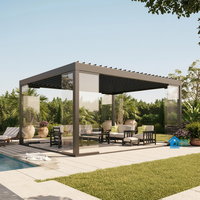 Kit de gazebo et pergola de jardin classique en aluminium Sweet Home avec éclairage RGB, motorisé, résistant au vent, écologique et durable