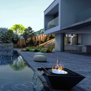 Cuencos de agua de fuego de acero al aire libre Calentadores para piscina Firepit de gas de acero - Product Image 6