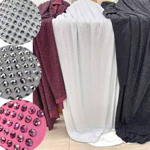 Tissu en strass de haute qualité, largeur 1,5 mètre, tissu en cristal, tissu extensible haute densité avec espacement de 1 mm pour robe de danse - Product Image 1