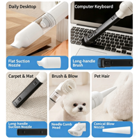 Aspirateur de toilettage automatique 3-en-1 pour animaux de compagnie, brosse de retrait des poils de chien et de chat, aspiration et soufflage, forte aspiration 4200PA, outil de démêlage