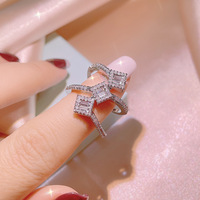 Bague rétro en zircon pour femmes, accessoires de mode coréenne, bijoux en forme de ficelle, aspect rétro, brillant, KYRA01475