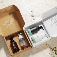 Boîtes en papier blanc minimalistes, boîtes cadeaux en carton protectrices, emballage haut de gamme pour flacon de soin de la peau, ensemble d'accessoires de salle de bain