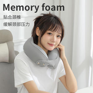 Almohada de Viaje en Forma de U con Espuma Viscoelástica, 28x26x14cm, Portátil, para Oficina, Soporte para el Cuello, Color Sólido, Diseño Plegable para Guardar - Product Image 5