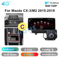 10.25 pouces Android 13 voiture lecteur multimédia Radio GPS Navigation pour Mazda 2 / CX3 stéréo CarPlay WiFi 4G BT écran tactile