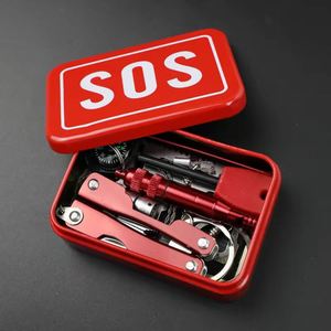 Custom Logo Printed Red Outdoor Survival <b>Box</b> with <b>Metal</b> Storage Emergency Supplies & <b>Tools</b> (9.5x6.5x3cm) - Product Image 3