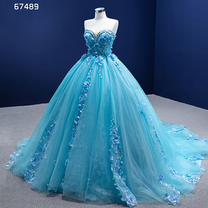 Rsm67489 tessuto di pizzo elegante <span class=keywords><strong>da</strong></span> donna all'ingrosso personalizzato 3D abito <span class=keywords><strong>da</strong></span> <span class=keywords><strong>sera</strong></span> con perline blu - Product Image 3