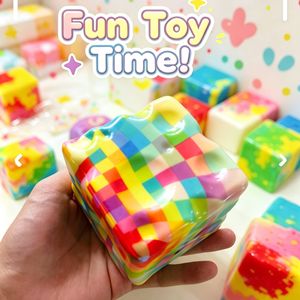 Jouets sensoriels en mousse PU en forme de fromage à remontée lente GL, 8 cm, jouets anti-stress en forme de fromage à remontée lente, cube sensoriel coloré - Product Image 3