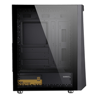 Kabinet pc strip ARGB efektif, casing gaming komputer pendingin, casing ABS plastik atx