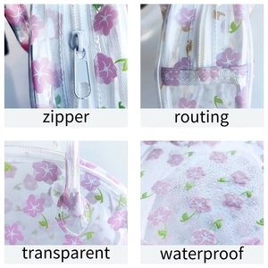 Borsa per il Trucco in PVC Trasparente Personalizzata, Pochette Cosmetica con Logo Personalizzato per Viaggi, Articoli da Toeletta, Stile <span class=keywords><strong>Pieghevole</strong></span>, Ampia Disponibilità, Colori Assortiti - Product Image 6