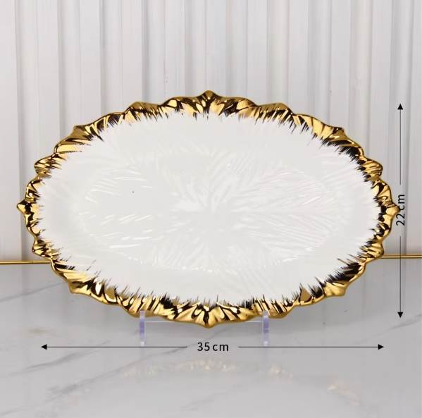 Assiette ovale de chou de 14 pouces